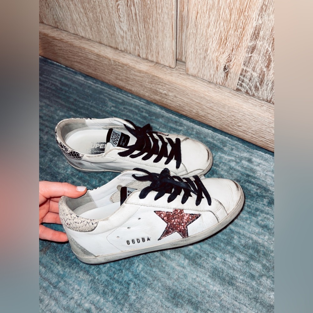 Golden Goose Pink Star Snakeskin Back